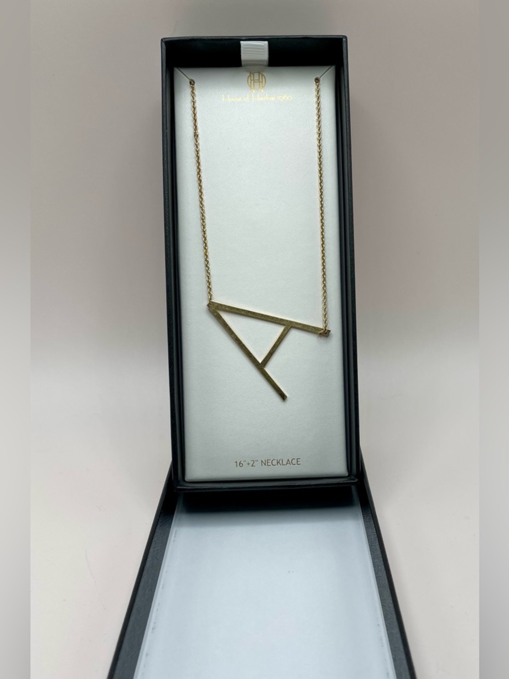 House of Harlow Geometric Letter “A” Gold Necklace